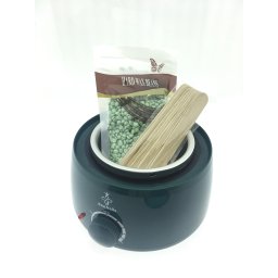 Kit epilare cu ceara granule, BeeNails, cu incalzitor ceara, verde, 1 x 100 g, 1 x incalzitor ceara, 1 x set 10 spatule