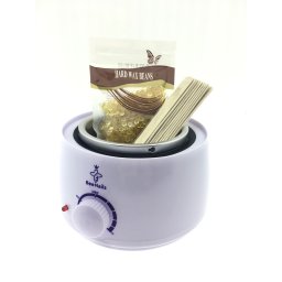 Kit epilare cu ceara granule, BeeNails, cu incalzitor ceara, alb, 1 x 100 g, 1 x incalzitor ceara, 1 x set 10 spatule