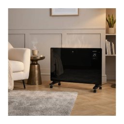ZEVENTI - Convector electric inteligent cu ecran LCD 2000W/230V Wi-Fi negru