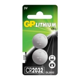 Set Baterii Tip Buton Litiu GP, 3 V, 20 x 3.2 mm, 2 Bucati
