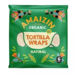 Tortilla Bio din Faina de Grau, 6 Bucati x 240 g, Amaizin