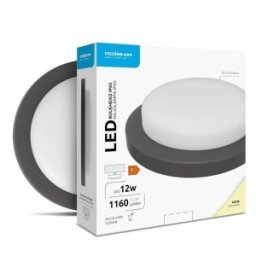 Set 2 x Aplica Perete Exterior Led Rotund 12W, 1160 lm, 15 cm, 4000K, IP65, Negru, Modee
