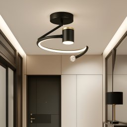 Lustra LED moderna 34W, Ø24 cm, 3 temperaturi de culoare, neagra