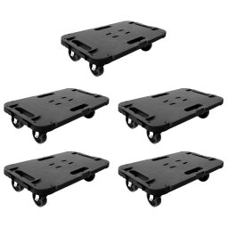 Carucioare de transport, 5 buc., negru, 300 kg, polipropilena GartenMobel Dekor