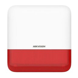 Sirena wireless de exterior Hikvision AX PRO cu flash LED rosu, 868 MHz, IP65