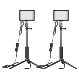 Accesoriu Camera Video Actiune Neewer ZC-10S, 15W, 1000lux, 5600K 2x trepied si filtre culoare incluse, USB, Negru
