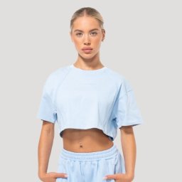 GymBeam Tricou pentru femei Cropped Mochi Blue M