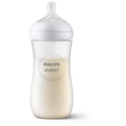 Biberon Philips-Avent Natural Response 330ml Debit 4 Tetina Fara Scurgeri +3luni Fara BPA Transparent