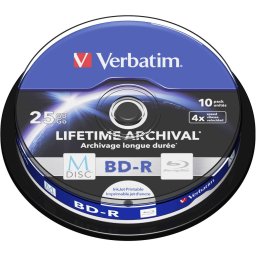 Mediu optic Verbatim M-DISC BD-R 4x 25 GB, Blu-ray blanks (4x, 10 pieces, printable)