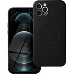 Husa Husa TPU OEM Silicone Mag pentru Apple iPhone 12 Pro, MagSafe, Neagra