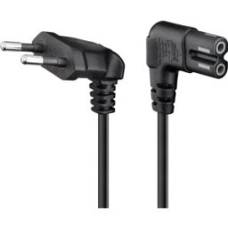Cablu de Alimentare TV cu Conectori Cotiti CEE 7/16 - IEC-60320-C7 Negru 3 m, Goobay