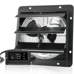 Sisteme de ventilatie Ventilator evacuare pentru spatii comerciale, sere, depozite, Metal, 30 W, 1700 m³/h, diametru 356 mm, 60 dB, Programator inteligent