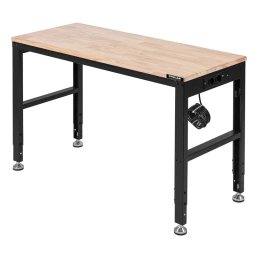 Masa de lucru PROLINE, 122x51cm, inaltime reglabila 74.5-97cm, sarcina 500kg, 2 prize AC, 2x USB-C, 31220
