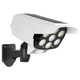 Camera de supraveghere falsa, 77 LED, 150 lm, senzor miscare 3-5m, design camera supraveghere falsa, telecomanda, IP44, URZ1009