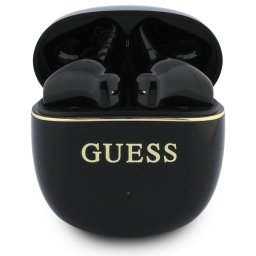 Handsfree Bluetooth Guess Glossy Gold Line Classic, TWS, Negru