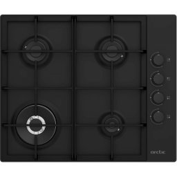 Plita pe Gaz Arctic ARGW64125SB | 4 Arzatoare, Wok, Fonta, Negru, 61x51x4.4cm