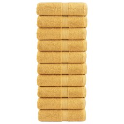 Prosoape de baie premium SOLUND, 10 buc., aurii, 30 x 30 cm, 600 g/m² GartenMobel Dekor