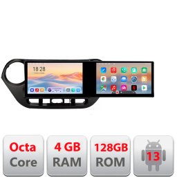 Navigatie Hyundai i10 2013-2019 Edotec cu 2 ecrane, 4GB RAM, 128GB, Android