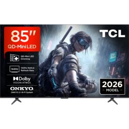 Televizor QD-MiniLED TCL Smart 85T8D Seria T8D, 85 inch, UHD 4K, Black