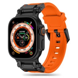 Curea pentru Apple Watch 1/2/3/4/5/6/7/8/9/SE/SE 2/Ultra/Ultra 2 (42/44/45/49mm) - Techsuit Watchband (W064) - Titanium Black Orange