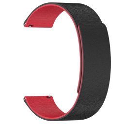 Curea pentru Samsung Galaxy Watch4/5/Active 2, Huawei Watch GT 3 (42mm)/GT 3 Pro (43mm) - Techsuit Watchband 20mm (W074) - Black / Red