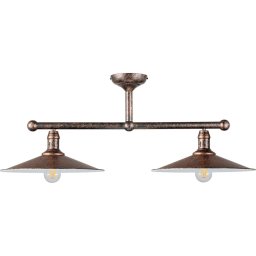 Brilagi - Lampă suspendată pe tijă FORGE 2xE27/60W/230V cupru/patină