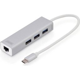 Hub USB Digitus USB-C 3.0 3-Port Hub with GE-LAN