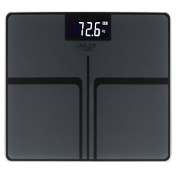 Cantar Corporal Adler AD 8194 Stripes Display LCD Maxim 180KG Incarcare USB-C Gri/Negru