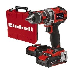 Einhell - TE-CD 18/50 Li-i BL PXC - Masina de gaurit si insurubat cu percutie cu 2 acumulatori si incarcator, Li-Ion, 18 V, 2 Ah, 50 Nm, motor fara perii, led iluminare, valiza speciala