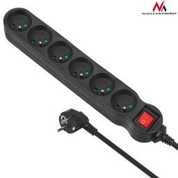 Prelungitor Maclean MCE187 Power Strip 6-outlet with switch 3m Cable