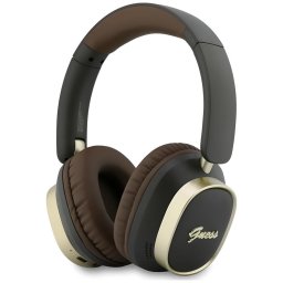 Căști Wireless Over-Ear Guess Rectangle Metal Script, ENC (reducere zgomot microfon), Autonomie 26 ore – Maro