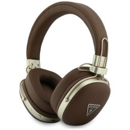 Căști Wireless Over-Ear Guess Grained Triangle Logo, ENC (reducere zgomot microfon), Autonomie 32 ore – Maro
