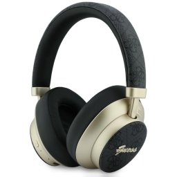 Căști Wireless Over-Ear Guess 4G Script Metal, ENC (reducere zgomot microfon), Autonomie 32 ore – Negru