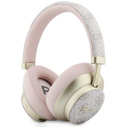 Căști Wireless Over-Ear Guess 4G Script Metal, ENC (reducere zgomot microfon), Autonomie 32 ore – Roz