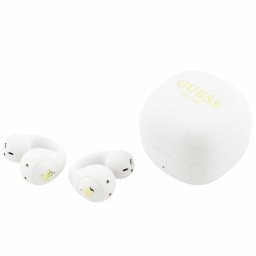 Căști Wireless Open-Ear Guess Mini Classic, Comenzi tactile, Autonomie 12 ore (cu carcasă de încărcare) – Alb