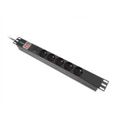 Prelungitor PDU rack power strip 19 inch 1U 16A 5x230V 2m black C14