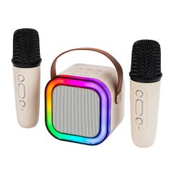 Boxa portabila KARAOKE RGB Bluetooth Speaker Bej