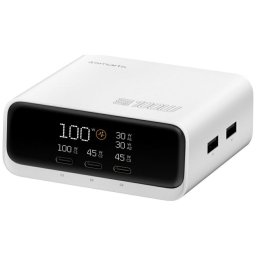 Stație de Încărcare 100W GaN 3xUSB-C 2xUSB-A med Display