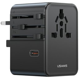 Adaptor de Călătorie CC310, 70W, 3xUSB-C, 2xUSB-A, Compatibil cu prize UE/UK/AU/SUA, Negru