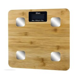 Cântar de baie digital cu bluetooth, capacitate 180 kg, blatformă din bambus, ZILAN / ZLN9008