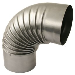 Cot pentru horn de fum inox 100 mm, 90° – pentru racordare soba/semineu
