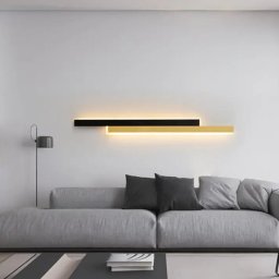 Lustra LED Linius 29W, liniara cu 2 elemente, auriu-negru, 3 tonuri