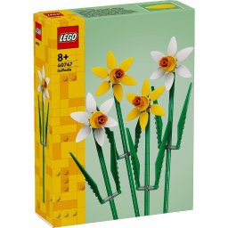 LEGO Flowers Narcise 40747, set cu 4 flori construibile pentru decor