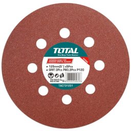 Set discuri abrazive TOTAL 125 mm P80/P120, 8 gauri, 5 bucati