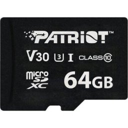 Card Memorie Patriot VX MicroSDXC 64GB Clasa 10 UHS-I U3 V30 Negru