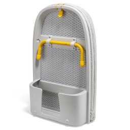 Masă de călcat pliabilă Joseph Joseph Pocket Max 5000021, Husă din bumbac 100%, Cârlig de agățare, Compartiment pentru fierul de călcat, DripShield, Ecru