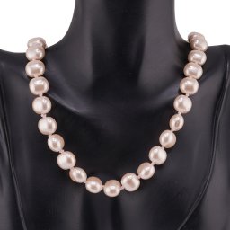 Colier Perle de Mallorca crem ovale 11mm