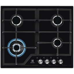 Plita incorporabila Electrolux EGS6436K | Gaz, 4 arzatoare, Wok, 60 cm, Negru, 59.5x51x4cm