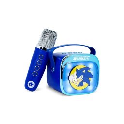 Microfon OCEANIA TRADING LTD Sonic the Hedgehog Popsing Led Light up Wireless Karaoke Speaker Albastru