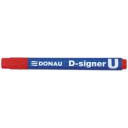 Permanent marker, varf rotund 2-4mm, corp plastic, DONAU D-Signer U - rosu